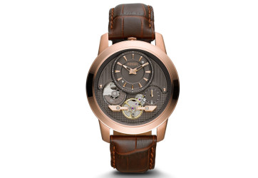 Uhrenarmband Fossil ME1114 Leder Braun 22mm